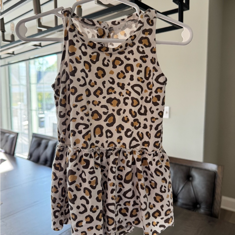 Leopard Print skirted romper